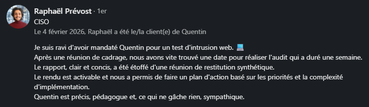 Recommandé par Raphaël PRÉVOST - RSSI chez Samp.ai